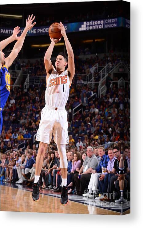 Nba Pro Basketball Canvas Print featuring the photograph Devin Booker by Barry Gossage