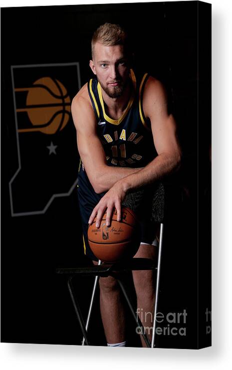 Media Day Canvas Print featuring the photograph Domantas Sabonis by Ron Hoskins