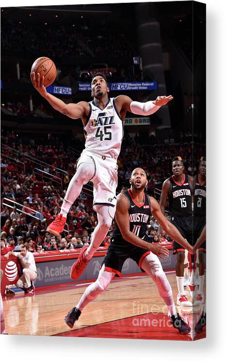Nba Pro Basketball Canvas Print featuring the photograph Donovan Mitchell by Bill Baptist