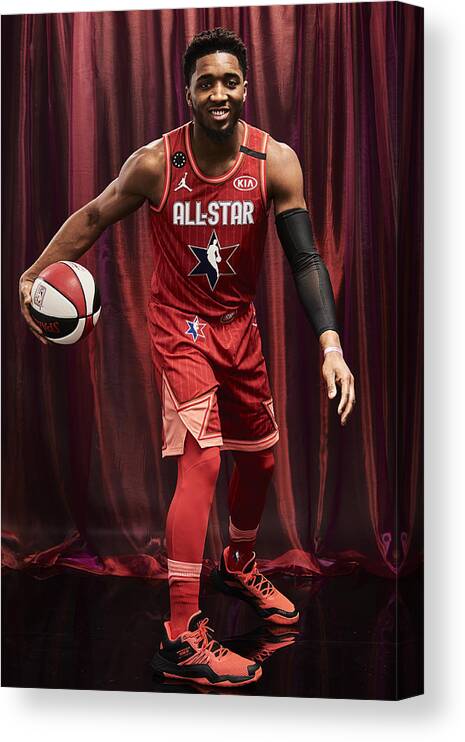Nba Pro Basketball Canvas Print featuring the photograph Donovan Mitchell by Jennifer Pottheiser