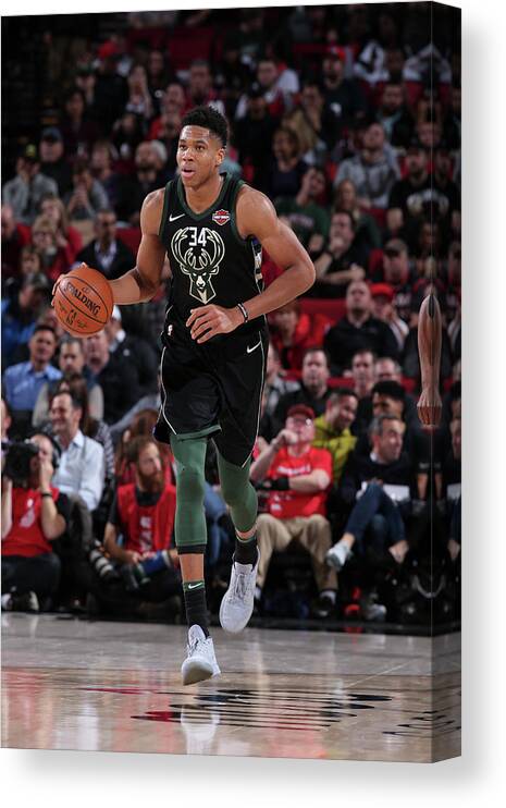 Nba Pro Basketball Canvas Print featuring the photograph Giannis Antetokounmpo by Sam Forencich