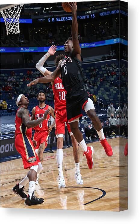 Jae'sean Tate Canvas Print featuring the photograph Houston Rockets v New Orleans Pelicans #1 by Layne Murdoch Jr.