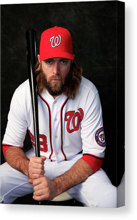 Media Day Canvas Print featuring the photograph Jayson Werth #1 by Rob Carr