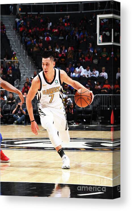 Jeremy Lin Canvas Print featuring the photograph Jeremy Lin #1 by Scott Cunningham