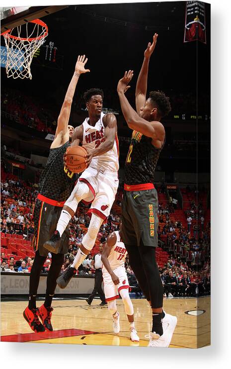 Nba Pro Basketball Canvas Print featuring the photograph Jimmy Butler by Oscar Baldizon