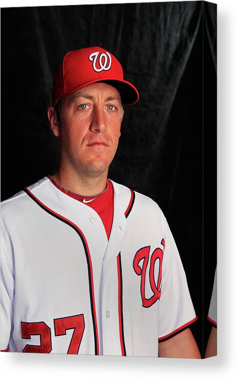 Media Day Canvas Print featuring the photograph Jordan Zimmermann #1 by Rob Carr