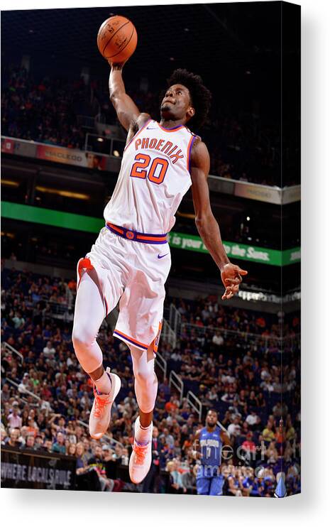Nba Pro Basketball Canvas Print featuring the photograph Josh Jackson by Barry Gossage