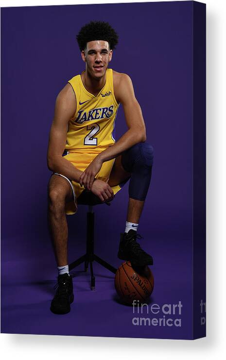 Media Day Canvas Print featuring the photograph Lonzo Ball by Aaron Poole