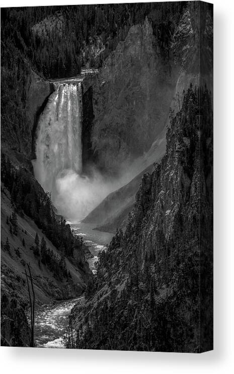 Waterfall Canvas Print featuring the photograph Lower Falls #1 by Gary Felton