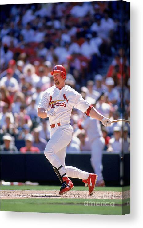 St. Louis Cardinals Canvas Print featuring the photograph Mark Mcgwire #1 by Rich Pilling