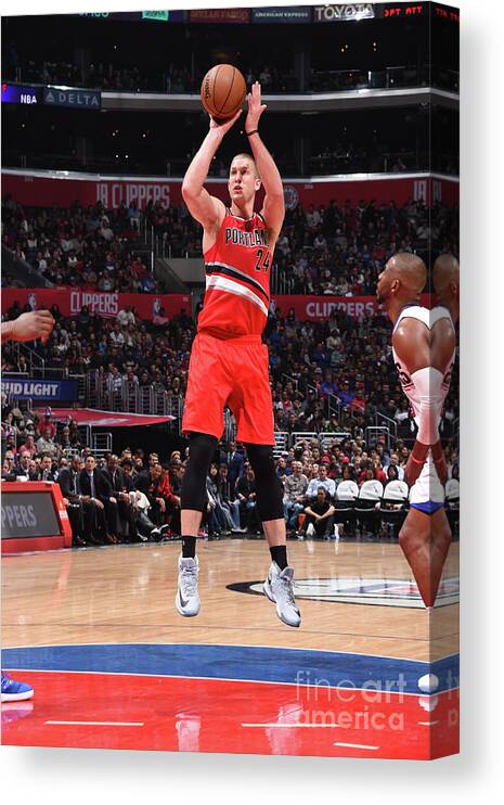 Mason Plumlee Canvas Print featuring the photograph Mason Plumlee by Andrew D. Bernstein