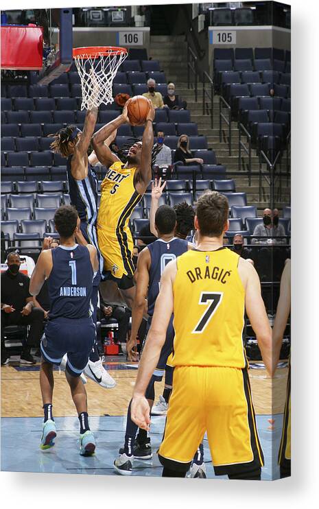 Precious Achiuwa Canvas Print featuring the photograph Miami Heat v Memphis Grizzlies #1 by Joe Murphy