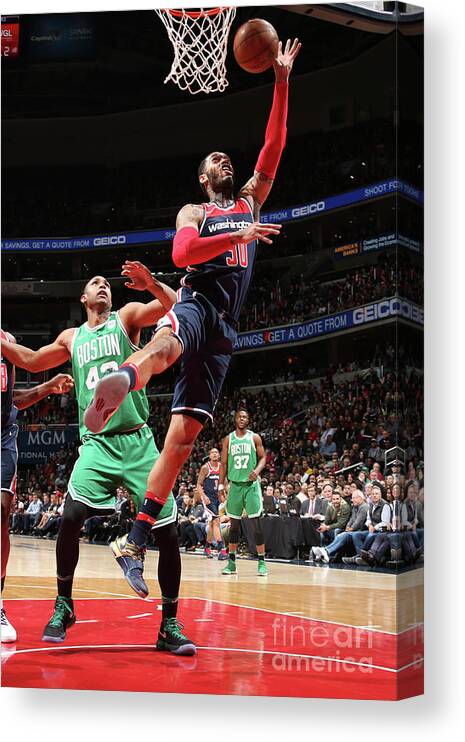 Nba Pro Basketball Canvas Print featuring the photograph Mike Scott by Ned Dishman