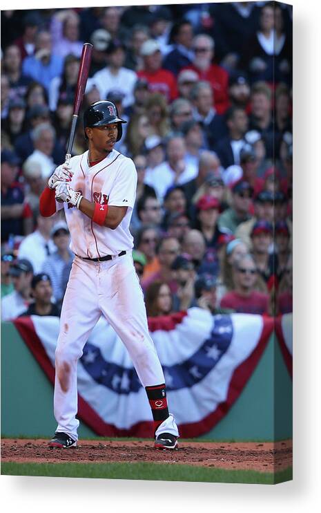 People Canvas Print featuring the photograph Mookie Betts by Maddie Meyer