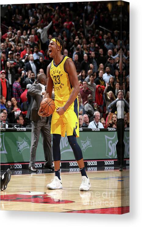 Nba Pro Basketball Canvas Print featuring the photograph Myles Turner by Gary Dineen