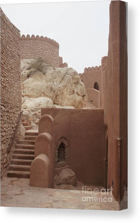 Adobe Canvas Print featuring the photograph Nakhl fort Oman #1 by Tom Gowanlock
