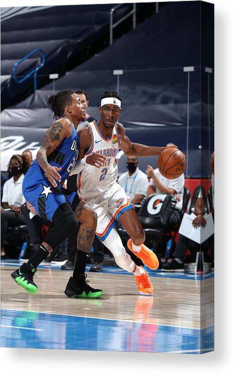 Nba Pro Basketball Canvas Print featuring the photograph Orlando Magic v Oklahoma City Thunder by Zach Beeker