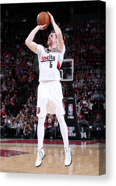 Nba Pro Basketball Canvas Print featuring the photograph Pat Connaughton by Sam Forencich