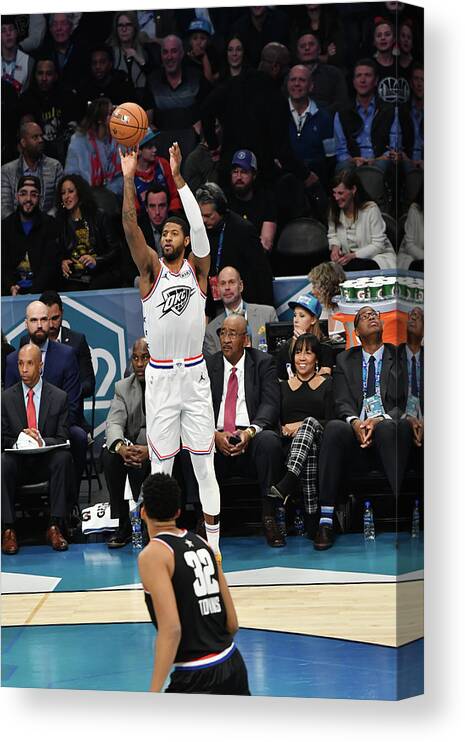 Nba Pro Basketball Canvas Print featuring the photograph Paul George by Jesse D. Garrabrant