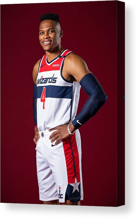 Russell Westbrook Canvas Print featuring the photograph Russell Westbrook by Stephen Gosling