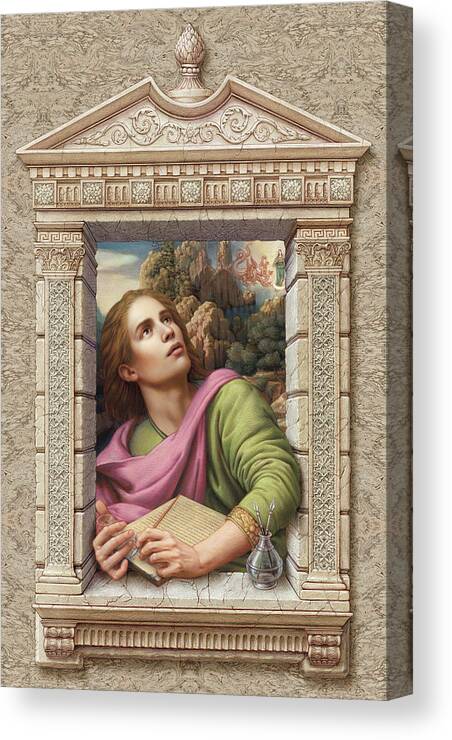 Christian Art Canvas Print featuring the painting St. John of Patmos #2 by Kurt Wenner