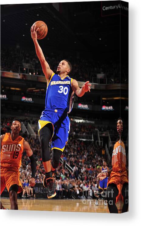 Stephen Curry Canvas Print featuring the photograph Stephen Curry #1 by Barry Gossage