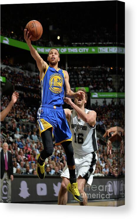 Nba Pro Basketball Canvas Print featuring the photograph Stephen Curry by Mark Sobhani
