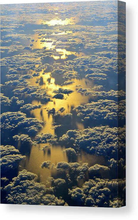 Cloud Canvas Print featuring the photograph Sunset over the Gulf of Mexico #1 by Chris Smith