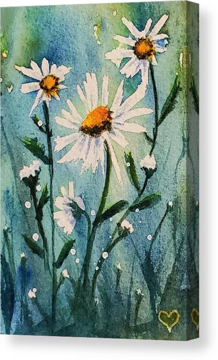 Daisies Canvas Print featuring the painting The Daisies #1 by Deahn Benware