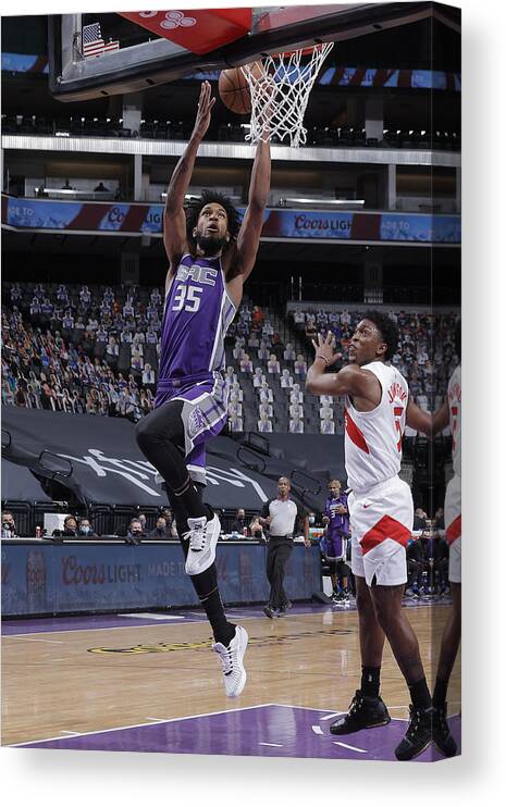 Nba Pro Basketball Canvas Print featuring the photograph Toronto Raptors v Sacramento Kings by Rocky Widner