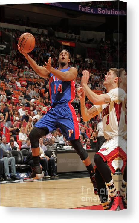 Nba Pro Basketball Canvas Print featuring the photograph Tyler Johnson by Oscar Baldizon