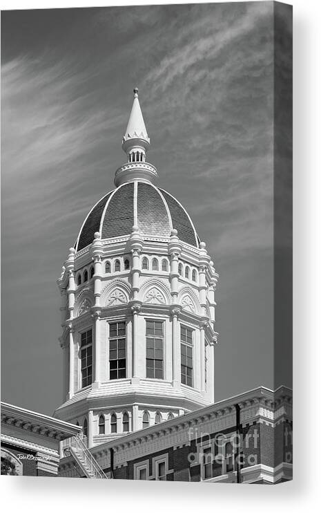 University Of Missouri Canvas Print featuring the photograph University of Missouri Columbia Jesse Hall #1 by University Icons