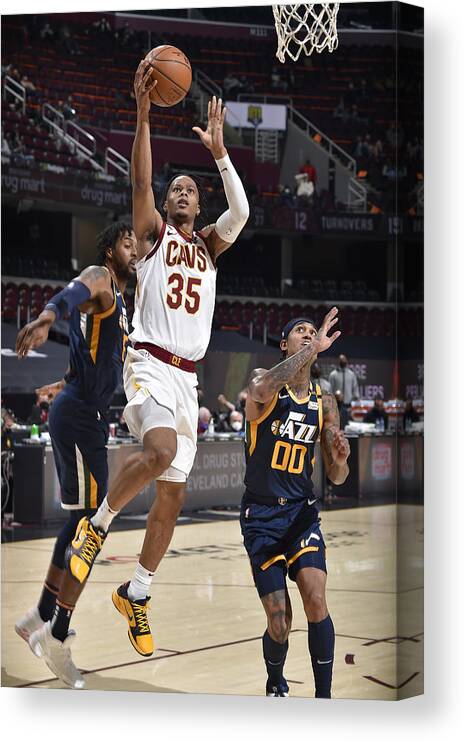 Isaac Okoro Canvas Print featuring the photograph Utah Jazz v Cleveland Cavaliers #1 by David Liam Kyle