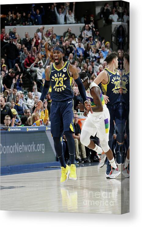 Nba Pro Basketball Canvas Print featuring the photograph Wesley Matthews by Ron Hoskins