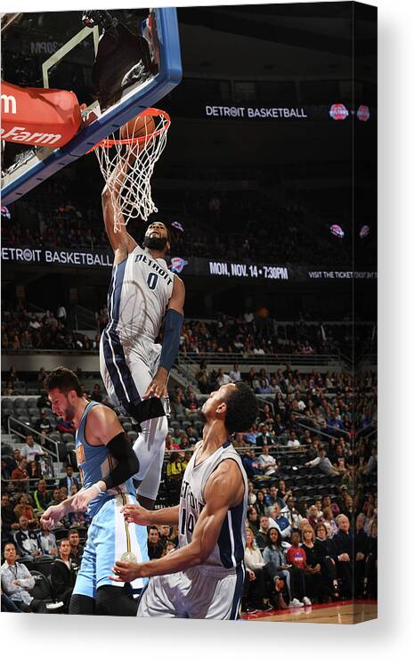Nba Pro Basketball Canvas Print featuring the photograph Andre Drummond by Chris Schwegler