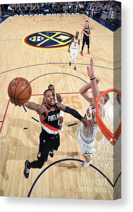 Playoffs Canvas Print featuring the photograph Damian Lillard by Garrett Ellwood