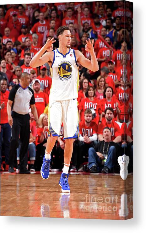 Klay Thompson Canvas Print featuring the photograph Klay Thompson #10 by Andrew D. Bernstein