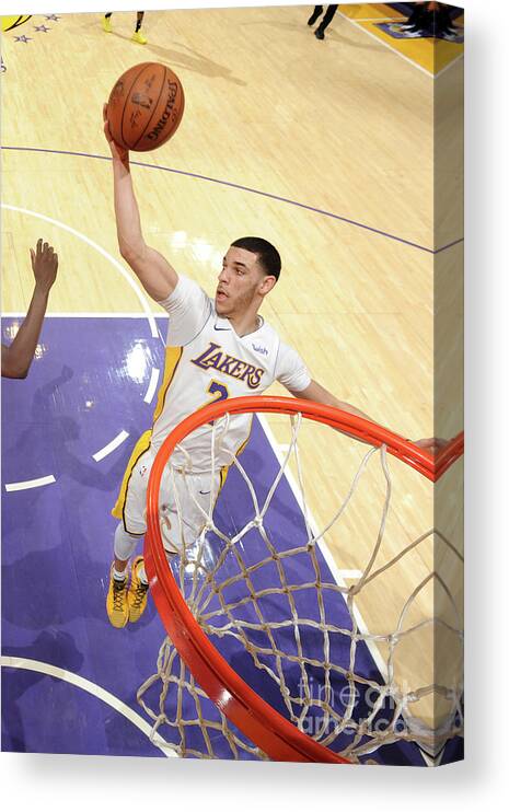 Nba Pro Basketball Canvas Print featuring the photograph Lonzo Ball by Andrew D. Bernstein