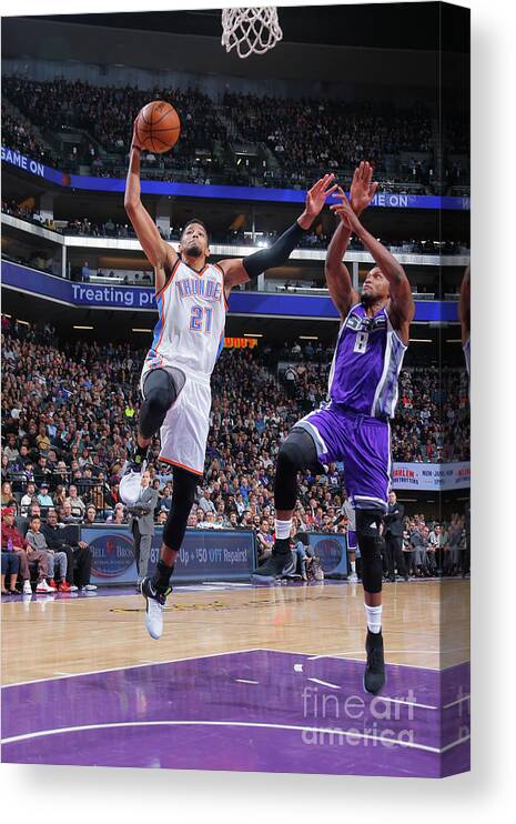 Andre Roberson Canvas Print featuring the photograph Rudy Gay #10 by Rocky Widner