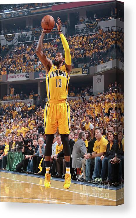 Playoffs Canvas Print featuring the photograph Paul George by Ron Hoskins
