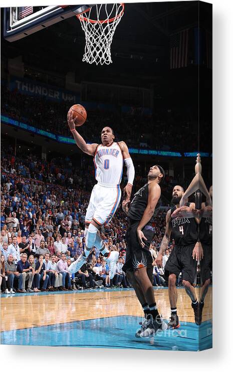 Nba Pro Basketball Canvas Print featuring the photograph Russell Westbrook by Joe Murphy