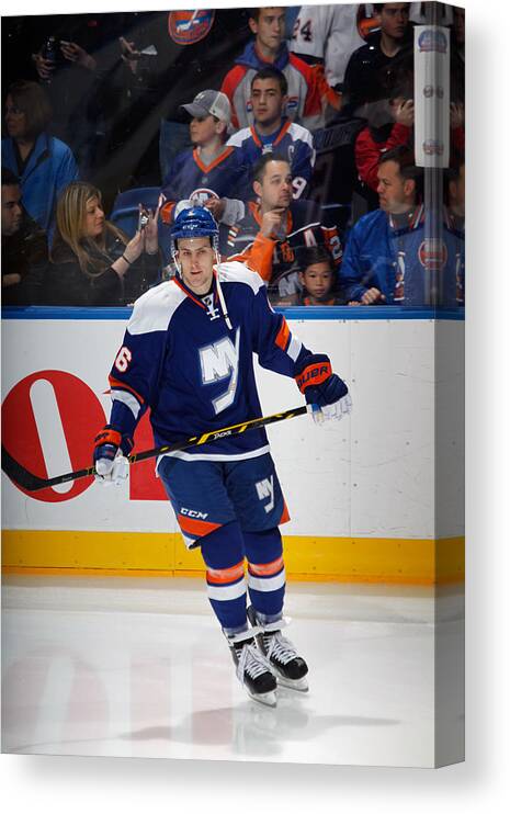 National Hockey League Canvas Print featuring the photograph St Louis Blues v New York Islanders by Bruce Bennett