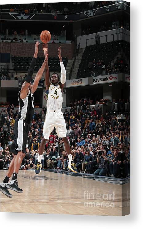 Nba Pro Basketball Canvas Print featuring the photograph Victor Oladipo by Ron Hoskins