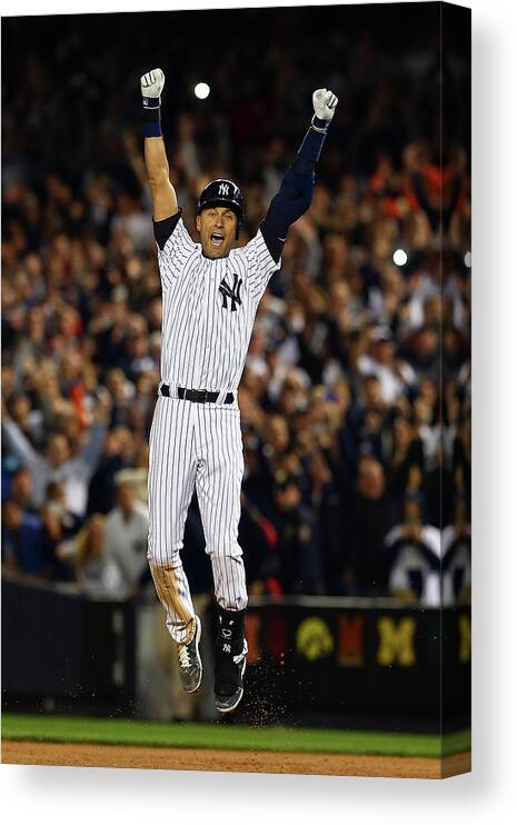 Ninth Inning Canvas Print featuring the photograph Derek Jeter #13 by Elsa