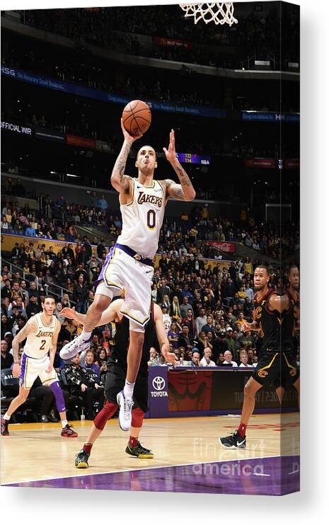 Kyle Kuzma Canvas Print featuring the photograph Kyle Kuzma #13 by Andrew D. Bernstein