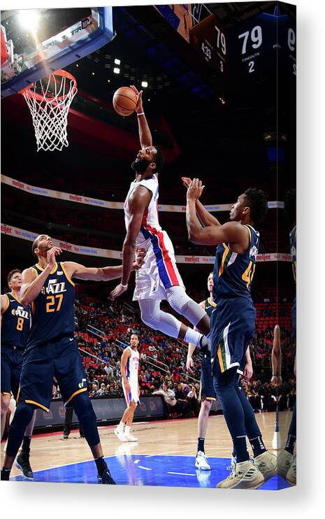Andre Drummond Canvas Print featuring the photograph Andre Drummond #14 by Chris Schwegler