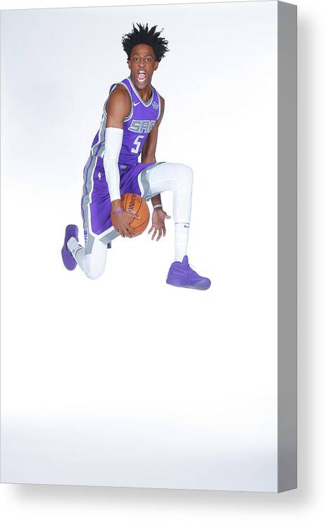 Media Day Canvas Print featuring the photograph De'aaron Fox by Rocky Widner