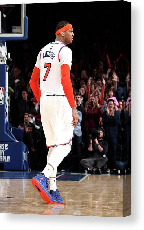 Nba Pro Basketball Canvas Print featuring the photograph Carmelo Anthony by Nathaniel S. Butler