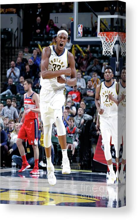 Myles Turner Canvas Print featuring the photograph Myles Turner #15 by Ron Hoskins