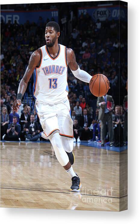 Nba Pro Basketball Canvas Print featuring the photograph Paul George by Layne Murdoch